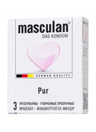 Супертонкие презервативы Masculan Pur - 3 шт. - Masculan - купить с доставкой в Волгодонске