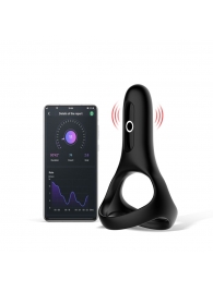 Черное виброкольцо Magic Motion Rise с подхватом мошонки - Magic Motion - в Волгодонске купить с доставкой