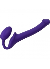 Фиолетовый безремневой страпон Silicone Bendable Strap-On - size S - Strap-on-me - купить с доставкой в Волгодонске
