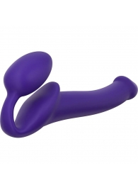 Фиолетовый безремневой страпон Silicone Bendable Strap-On - size M - Strap-on-me - купить с доставкой в Волгодонске