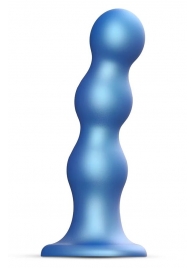 Голубая насадка Strap-On-Me Dildo Plug Balls size S - Strap-on-me - купить с доставкой в Волгодонске