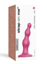 Розовая насадка Strap-On-Me Dildo Plug Beads size S - Strap-on-me - купить с доставкой в Волгодонске