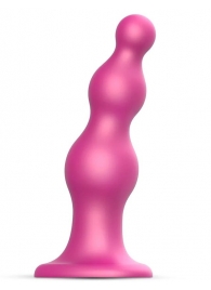 Розовая насадка Strap-On-Me Dildo Plug Beads size S - Strap-on-me - купить с доставкой в Волгодонске