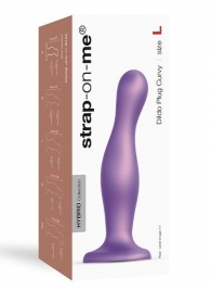 Фиолетовая насадка Strap-On-Me Dildo Plug Curvy size L - Strap-on-me - купить с доставкой в Волгодонске