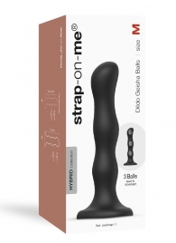 Черная насадка Strap-On-Me Dildo Geisha Balls size M - Strap-on-me - купить с доставкой в Волгодонске
