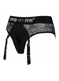 Черные трусики для насадок Diva Lingerie Harness - size L - Strap-on-me - купить с доставкой в Волгодонске