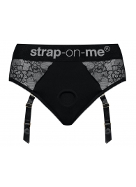 Черные трусики для насадок Diva Lingerie Harness - size L - Strap-on-me - купить с доставкой в Волгодонске