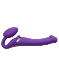 Фиолетовый безремневой вибрострапон Vibrating Bendable Strap-On - size L - Strap-on-me - купить с доставкой в Волгодонске