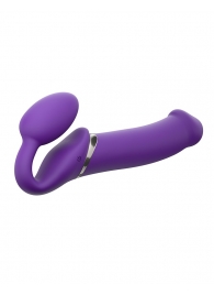 Фиолетовый безремневой вибрострапон Silicone Bendable Strap-On - size XL - Strap-on-me - купить с доставкой в Волгодонске