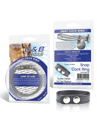 Кольцо на пенис SNAP COCK RING из искусственной кожи на клепках - BlueLine - в Волгодонске купить с доставкой