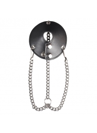 Утяжка для мошонки из искусственной кожи с цепочками PARACHUTE BALL STRETCHER - BlueLine - купить с доставкой в Волгодонске