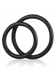 Набор из двух черных силиконовых колец разного диаметра SILICONE COCK RING SET - BlueLine - в Волгодонске купить с доставкой