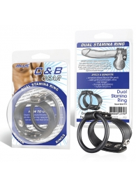 Двойное кольцо выносливости на пенис DUAL STAMINA RING - BlueLine - в Волгодонске купить с доставкой