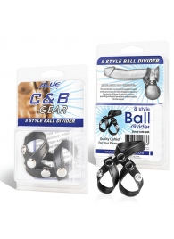 Разделитель мошонки из искусственной кожи на клепках 8 STYLE BALL DIVIDER - BlueLine - купить с доставкой в Волгодонске