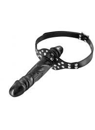 Черный кляп-фаллоимитатор Double Penis Gag - Fetish Tentation - купить с доставкой в Волгодонске