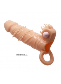 Телесная удлиняющая вибронасадка Penis Sleeve Connor - 17 см. - Baile - в Волгодонске купить с доставкой