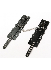 Узорчатые кожаные оковы с регулируемыми ремешками - Crazy Handmade - купить с доставкой в Волгодонске