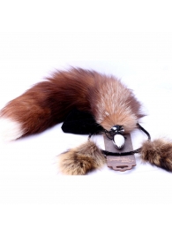 Игровой комплект: серебристая анальная пробка с пушистым хвостом и ободок-ушки - Crazy Handmade - купить с доставкой в Волгодонске