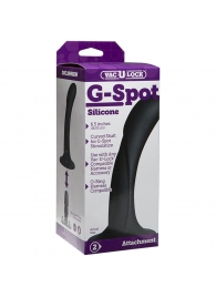 Черная изогнутая насадка Vac-U-Lock G-Spot - 16,5 см. - Doc Johnson - купить с доставкой в Волгодонске