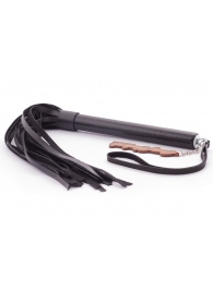 Черная кожаная плеть  Индиго  - 50 см. - Crazy Handmade - купить с доставкой в Волгодонске