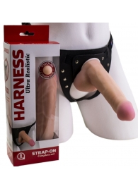 Страпон Harness из двух предметов: трусики с плугом и насадка-фаллос - 17 см. - LOVETOY (А-Полимер) - купить с доставкой в Волгодонске