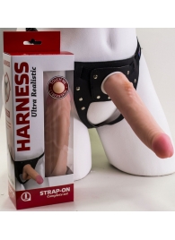 Реалистичный страпон Harness из трусиков и насадки-фаллоса - 18,5 см. - LOVETOY (А-Полимер) - купить с доставкой в Волгодонске