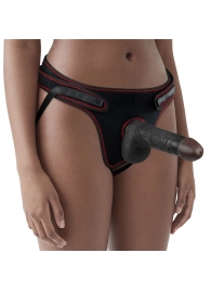 Женский темнокожий страпон Easy Strapon Set 7 Inch - 18 см. - Lovetoy - купить с доставкой в Волгодонске