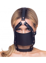 Черный намордник с кляпом-шаром Head Harness With A Gag - Orion - купить с доставкой в Волгодонске