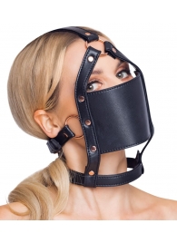 Черный намордник с кляпом-шаром Head Harness With A Gag - Orion - купить с доставкой в Волгодонске
