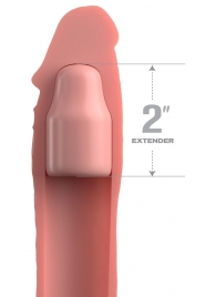 Телесная насадка-удлинитель 2 Inch Silicone X-tension with Strap - 20,3 см. - Pipedream - в Волгодонске купить с доставкой