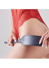 Черная кожаная шлепалка SitaBlack - 30 см. - Sitabella - купить с доставкой в Волгодонске