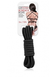Черная хлопковая веревка для связывания - 3 м. - Lux Fetish - купить с доставкой в Волгодонске