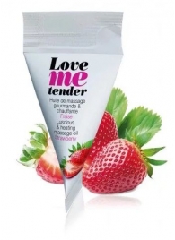 Съедобное согревающее массажное масло Love Me Tender Strawberry с ароматом клубники - 10 мл. - Love to Love - купить с доставкой в Волгодонске
