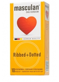 Презервативы с колечками и пупырышками Masculan Ribbed+Dotted - 10 шт. - Masculan - купить с доставкой в Волгодонске