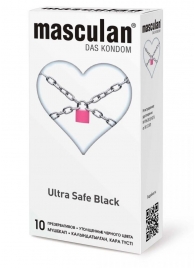 Ультрапрочные презервативы Masculan Ultra Safe Black - 10 шт. - Masculan - купить с доставкой в Волгодонске