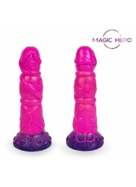 Розовый рельефный фантазийный фаллоимитатор - 20 см. - Bior toys - купить с доставкой в Волгодонске