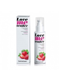 Съедобное согревающее массажное масло Love Me Tender Strawberry с ароматом клубники - 100 мл. - Love to Love - купить с доставкой в Волгодонске