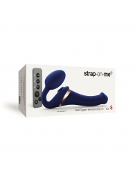 Синий безремневой страпон Multi Orgasm Size S с клиторальной стимуляцией - Strap-on-me - купить с доставкой в Волгодонске
