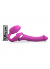 Ярко-розовый безремневой страпон Multi Orgasm Size S с клиторальной стимуляцией - Strap-on-me - купить с доставкой в Волгодонске