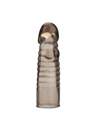 Дымчатая насадка-удлинитель Ribbed Realistic Penis Enhancing Sleeve Extension - 15,2 см. - BlueLine - в Волгодонске купить с доставкой