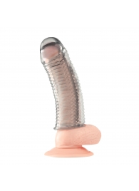 Текстурированная насадка на пенис Clear Textured Penis Enhancing Sleeve Extension - 16,5 см. - BlueLine - в Волгодонске купить с доставкой