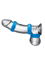 Комплект из трех голубых колец для эрекции 3-Pack Nuts   Bolts Stretch Cock Ring Set - BlueLine - в Волгодонске купить с доставкой