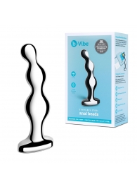 Стальной анальный фаллоимитатор для простаты Stainless Steel Anal Beads - 13 см. - b-Vibe - в Волгодонске купить с доставкой