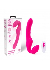 Розовый безремневой страпон на радиоуправлении Strapless Together - 22 см. - Together Toy - купить с доставкой в Волгодонске
