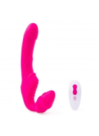 Розовый безремневой страпон на радиоуправлении Strapless Together - 22 см. - Together Toy - купить с доставкой в Волгодонске