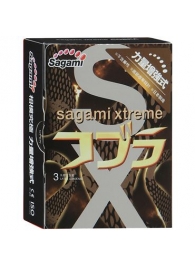 Суженные к основанию презервативы Sagami Xtreme COBRA - 3 шт. - Sagami - купить с доставкой в Волгодонске