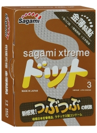 Презервативы Sagami Xtreme FEEL UP с точечной текстурой и линиями прилегания - 3 шт. - Sagami - купить с доставкой в Волгодонске