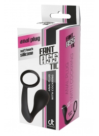 Черное эрекционное кольцо с анальной пробкой Anal Plug With Cockring - Dream Toys - в Волгодонске купить с доставкой