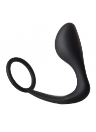 Черное эрекционное кольцо с анальной пробкой Anal Plug With Cockring - Dream Toys - в Волгодонске купить с доставкой