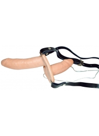 Телесный женский страпон с вагинальной пробкой Strap-On Duo - 15 см. - Orion - купить с доставкой в Волгодонске